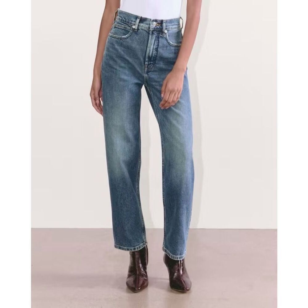 Everlane Women's High Rise Straight Jeans Blue Size 28